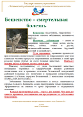листовка «Бешенство - смертельная болезнь» 2026